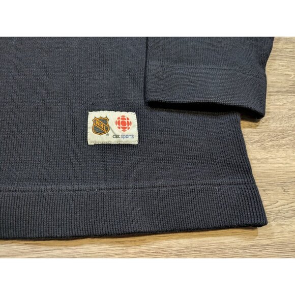 Vintage Bulletin Men's Large Hockey Night in Canada Jersey Sweater Knit NHL CBC - Picture 5 of 10